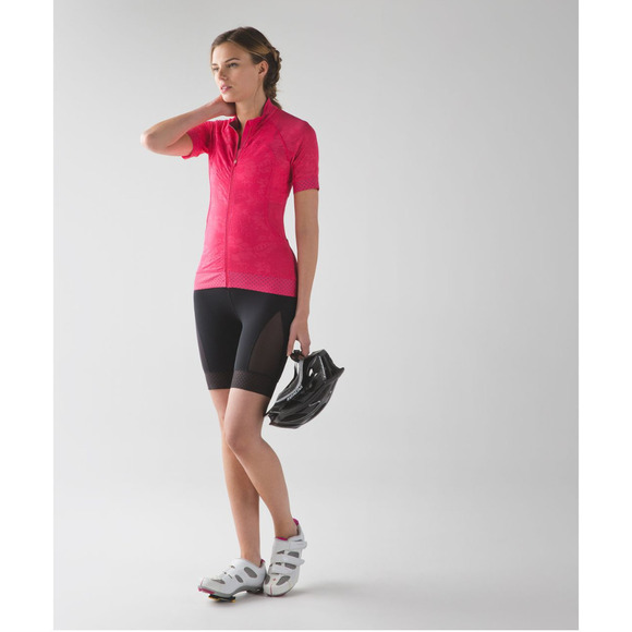 RARE Lululemon Lace Mesh Cycling Hiking Running Full Zip Jersey Pink 10 MINT - Picture 8 of 15